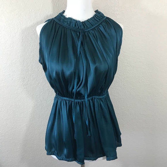 Fendi Tops - Fendi Teal High Neck Sleeveless Blouse
